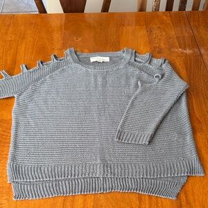 Vintage Havana Gray Cold-Shoulder Scoopneck Sweater